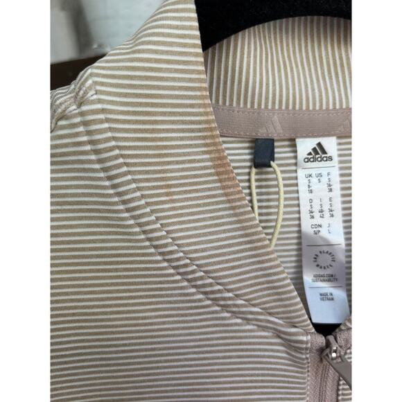 Adidas Women's Wonder Taupe Two Color Ottoman Sleeveless Golf Polo Size S - Picture 4 of 6